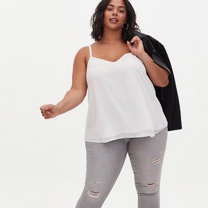 Ivory Torrid Chiffon Double Layer Camisole